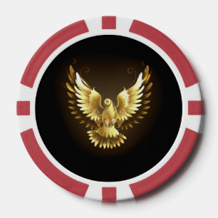 Jetons De Poker Faux Gold Foil Peace Dove en noir