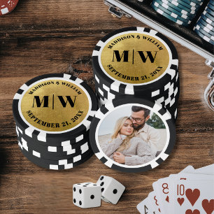 Jetons De Poker Faveur de mariage Photo Or