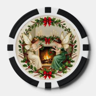 Jetons De Poker Fées de Noël d'époque victorienne
