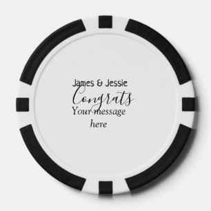 Jetons De Poker Félicitations ajoutez un message de mariage pour l