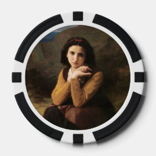 Jetons De Poker Femme Mignonne de Jeune Femme par Bouguereau