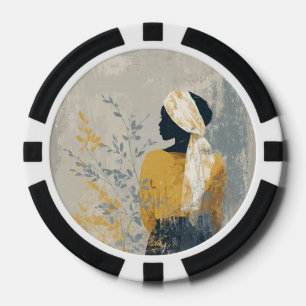 Jetons De Poker Femme sereine et tout le feuillage doré
