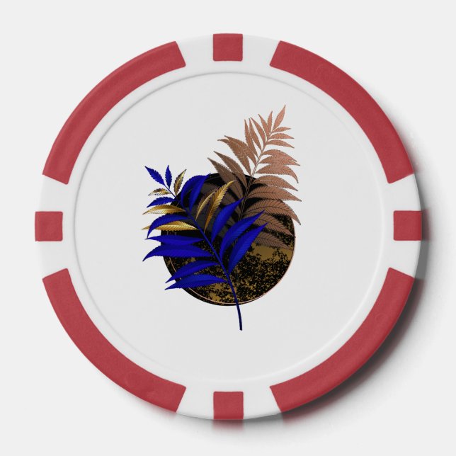 Jetons De Poker Ferme bleue sur cercle noir (Recto)