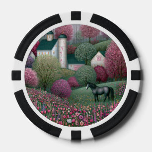 Jetons De Poker Ferme équestre de Blossom Meadow Hillside
