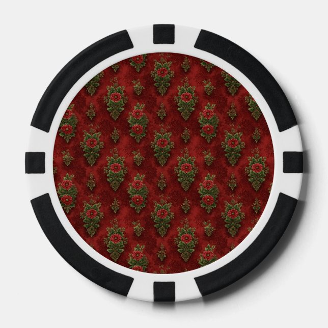 Jetons De Poker Festive Damask  (Recto)