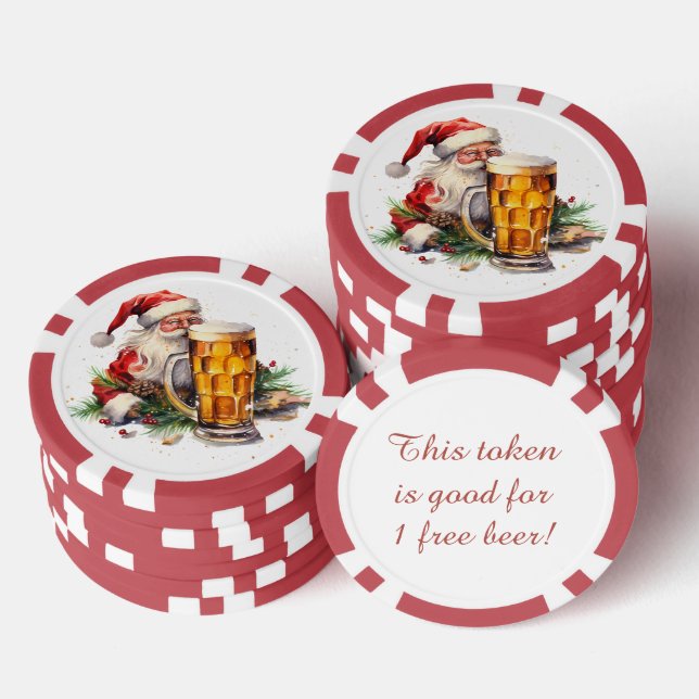 Jetons De Poker Festive Noël bière boisson gratuite (Empiler)