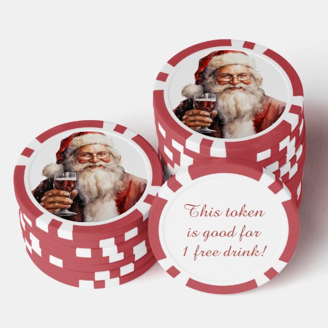 Jetons De Poker Festive Noël Père Noël boisson gratuite Poker Chip (Empiler)