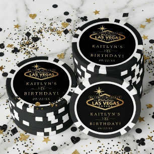Jetons De Poker Fête d'anniversaire élégante à Las Vegas