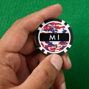 Jetons De Poker Fête de l'Indépendance Camouflage Votre nom Person