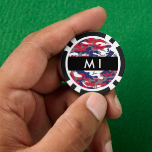 Jetons De Poker Fête de l'Indépendance Camouflage Votre nom Person