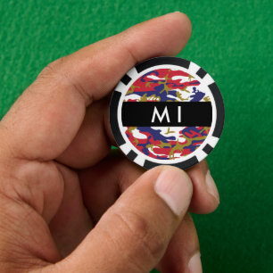 Jetons De Poker Fête de l'Indépendance Camouflage Votre nom Person