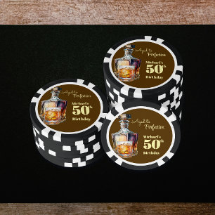 Jetons De Poker Fête des 50 ans du Whiskey pour Homme Vieilli à la