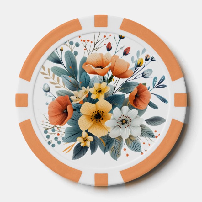 Jetons De Poker Fête des Mères Fleurs Boho Clipart-61983 (Recto)