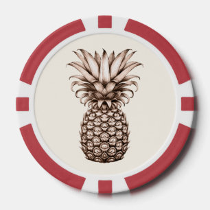 Jetons De Poker Fête tropicale Aloha avec ananas