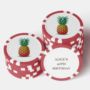 Jetons De Poker Fête tropicale avec ananas
