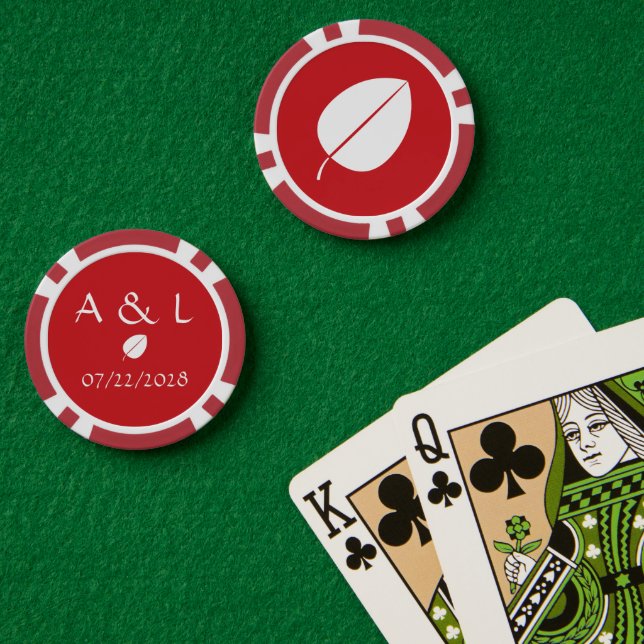 Jetons De Poker Feuilles d'automne à Cherry (Table de poker (double))
