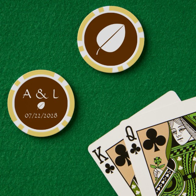 Jetons De Poker Feuilles d'automne au chocolat (Table de poker (double))