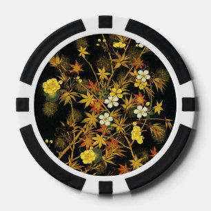Jetons De Poker Feuilles d'automne japonaises Antique botanique