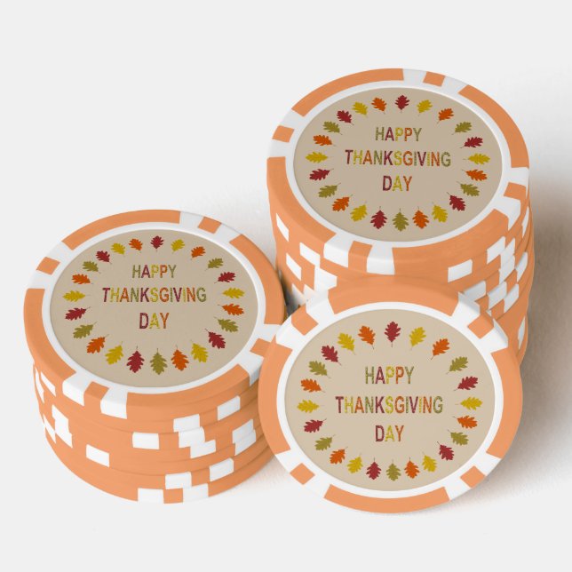 Jetons De Poker Feuilles de chêne de Thanksgiving (Empiler)