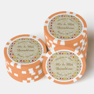 Jetons De Poker Feuilles de chêne et Acorns Automne Mariage d'auto