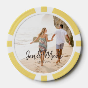 Jetons De Poker Fière photo. Nom et Year Typografy.