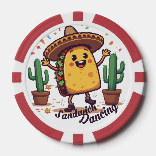 Jetons De Poker Fiesta sandwich dansante (Recto)