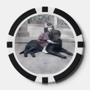 Jetons De Poker Fille et son chien