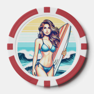 Jetons De Poker Fille Sport & Surf