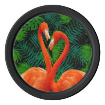 Flamant rose Paradise Poker Chips, Noir
