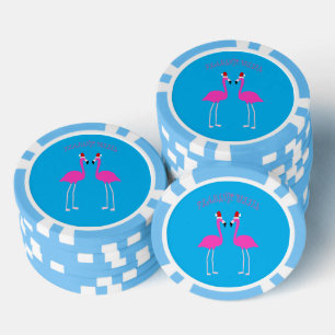Jetons De Poker Flamants roses lesbiennes de Noël Flamant rose Bel