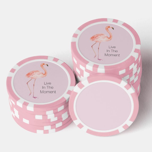 Jetons De Poker Flamants roses personnalisés  (Empiler)