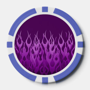 Jetons De Poker Flammes de course violet cool Flames de broches