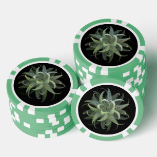 Jetons De Poker Fleur de fougère fractale