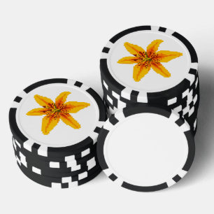 Jetons De Poker Fleur de lys jaune pixelisée
