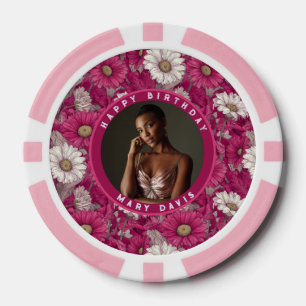 Jetons De Poker Fleur de Marguerite Quarantième Anniversaire Uniqu