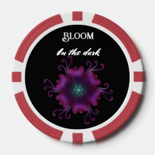 Jetons De Poker Fleur violette gothique botanique florale sombre