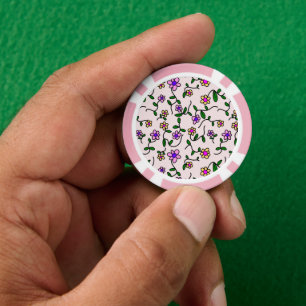 Jetons De Poker Fleurs Colorées, Motif Floral, Feuillage, Boho