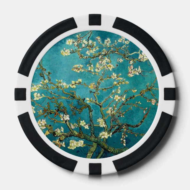 Jetons De Poker Fleurs d'amandier de Van Gogh Impressionnisme clas (Recto)