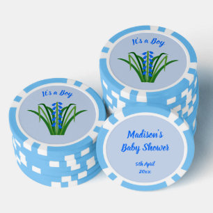 Jetons De Poker Fleurs de Jacinthe Baby Boy Shower de Printemps
