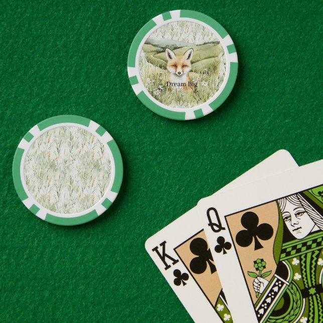Jetons De Poker Fleurs de pâquerette renard (Table de poker (double))