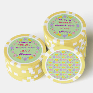 Jetons De Poker Fleurs et papillons de la Fête des mères