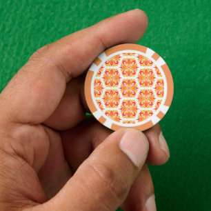 Jetons De Poker Fleurs orange, motif de fleurs, motif floral
