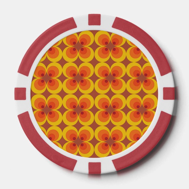 Jetons De Poker Fleurs psychédéliques  (Recto)