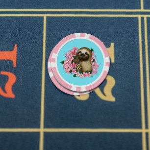 Jetons De Poker Fleurs roses parentes