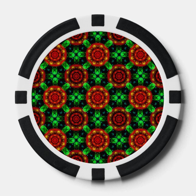 Jetons De Poker Floral Modern Boho Elegant Abstract Pattern #504 (Recto)