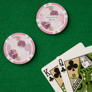 Jetons De Poker Flore rose Chic élégant