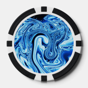 Jetons De Poker Fluide art 09, bleu