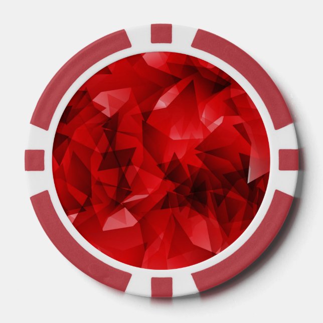 Jetons De Poker Fond de cristal géométrique abstrait rouge (Recto)
