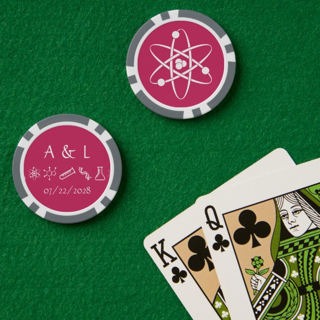 Jetons De Poker Forces attractives en framboise (Table de poker (double))