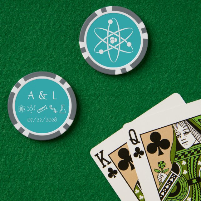 Jetons De Poker Forces attractives en Turquoise (Table de poker (double))